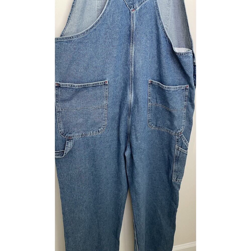 Dickies Bib Overalls Denim Carpenter Workwear Baggy USA Conductor Blue Men 40x32 - Picture 4 of 12